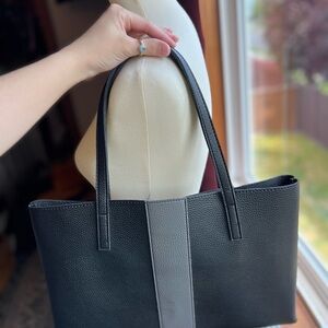 Vince Camuto Black and Gray Tote Bag
